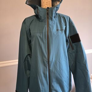 BaerSkin Teal Hooded Rain Jacket Size L